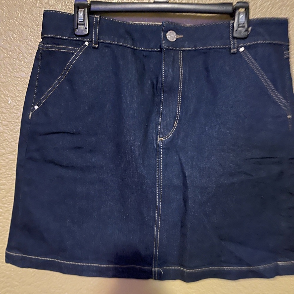 LOFT A-Line Blue Mini Skirt Casual